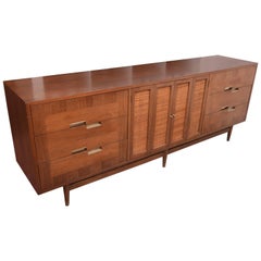 Large Martinsville Credenza with Brass Accents, USA, 1960s