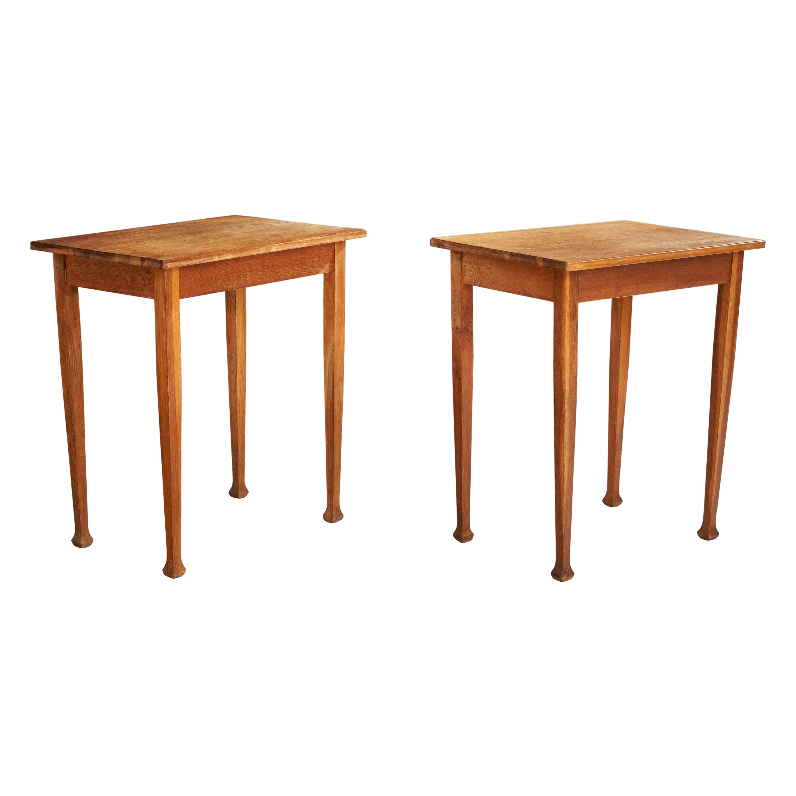 Schwedischer Designer, Beistelltische, Holz, Schweden, 1900er Jahre