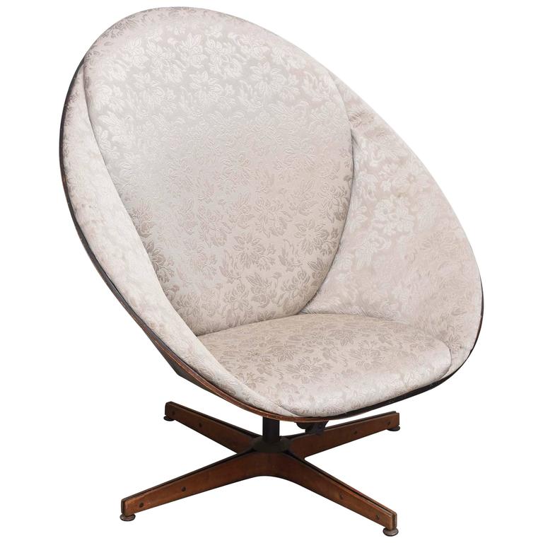 Rare Early Edition Plycraft Swivel Wooden Egg Chair 1950s Usa For Rare Early Edition Plycraft Swivel Wooden Egg Chair 1950s Usa For