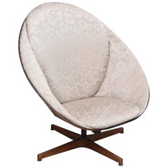 Rare Early Edition Plycraft Swivel Wooden Egg Chair, 1950s, USA