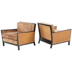 Pair of Walnut Lounge Chairs by Milo Baughman