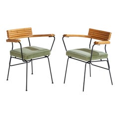 Diseñador americano, Sillones, Bambú, Hierro, Terciopelo, EE.UU., Años 50