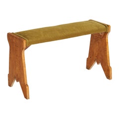 Swedish Designer, Stool, Birch, Fabric, Sweden, 1920s