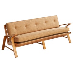 Designer américain, Canapé, Bouleau, Tissu, USA, années 1950
