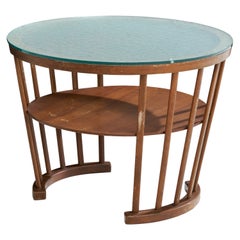 Dänischer Designer, Beistelltisch, Glas, Holz, Dänemark, 1940er Jahre