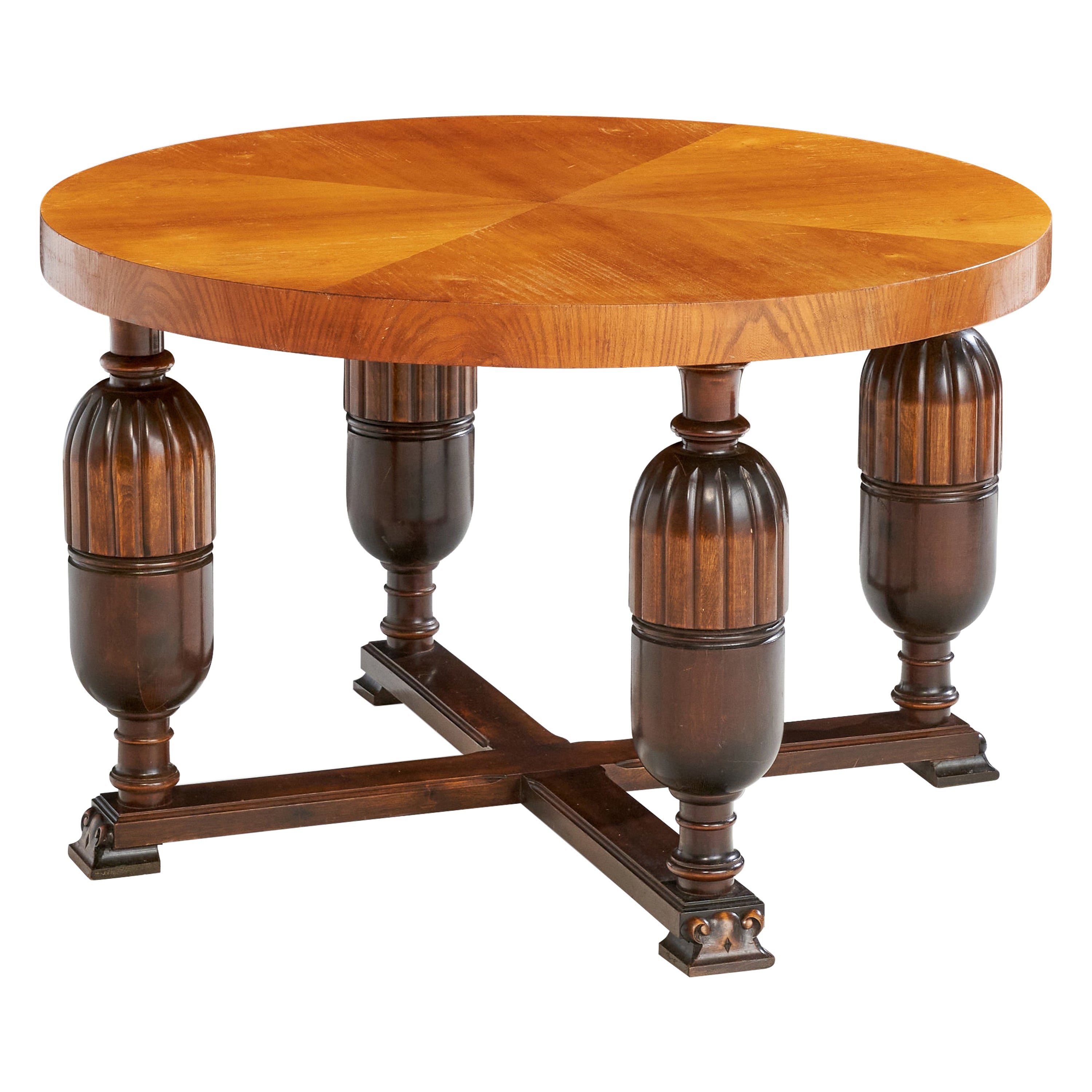 Schwedischer Designer, Beistelltisch, Birke, Eiche Schweden, 1930er Jahre im Angebot