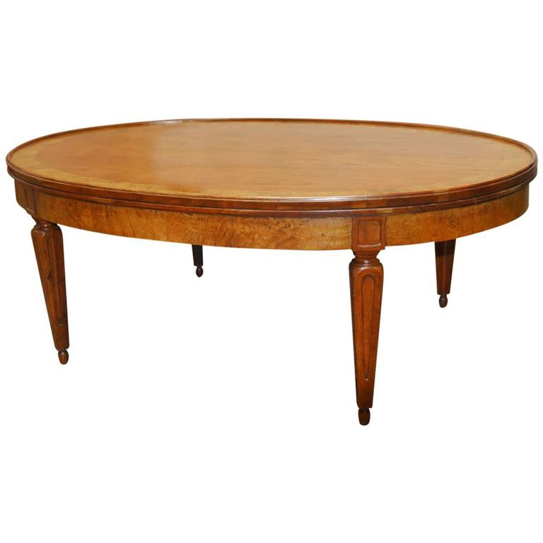 French Style Oval Coffee Table by Baker at 1stDibs