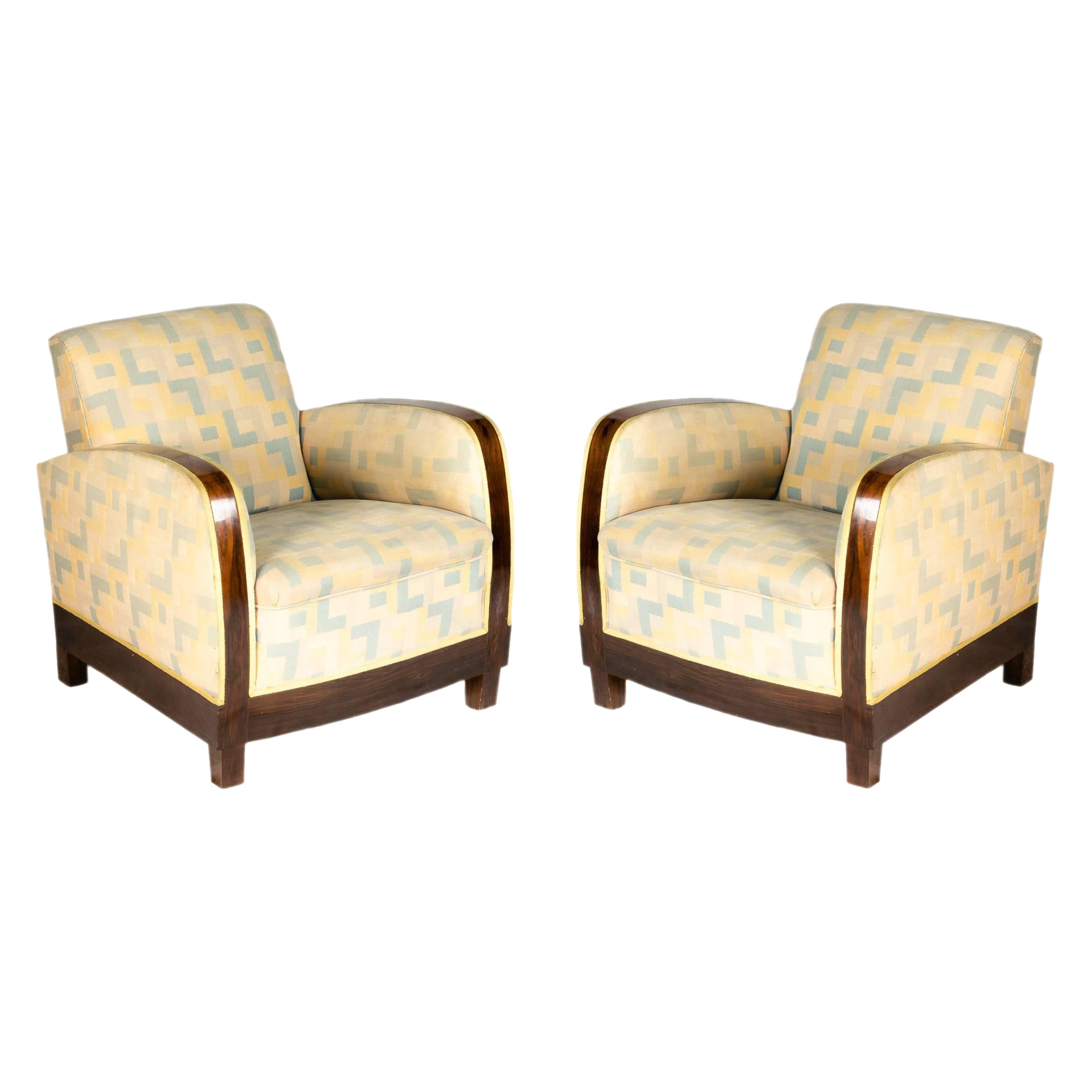 Pair Of French Art Deco Armchairs, 20th Century