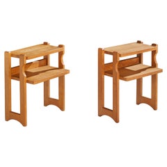 Tables de nuit Guillerme & Chambron, chêne, France, années 1960