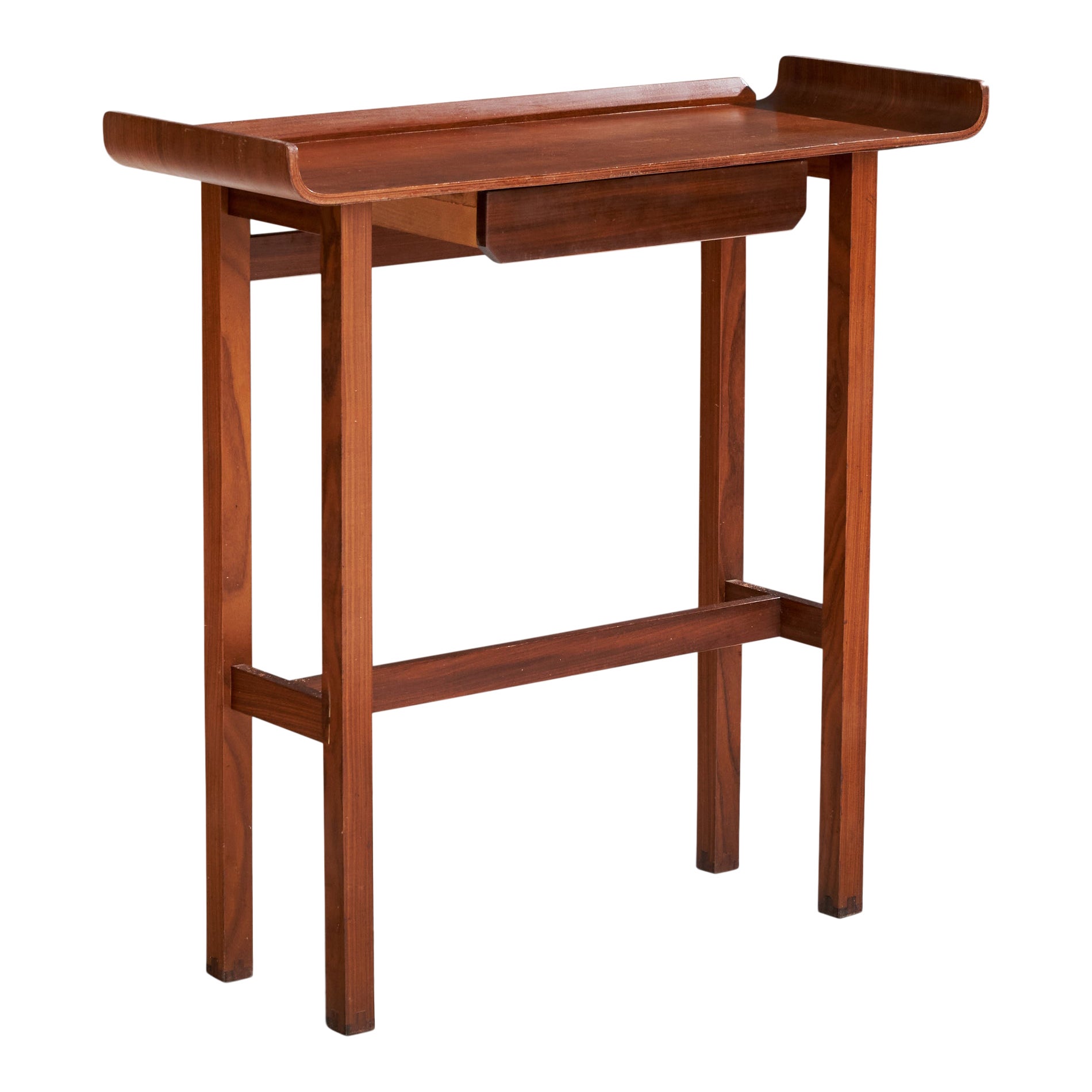 Italienischer Designer, Konsolentisch, Teakholz, Italien, 1950er Jahre