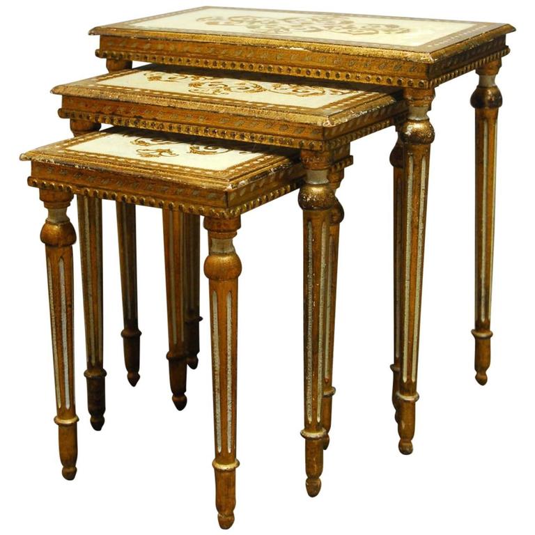 Set of Three Florentine Nesting Tables at 1stDibs
