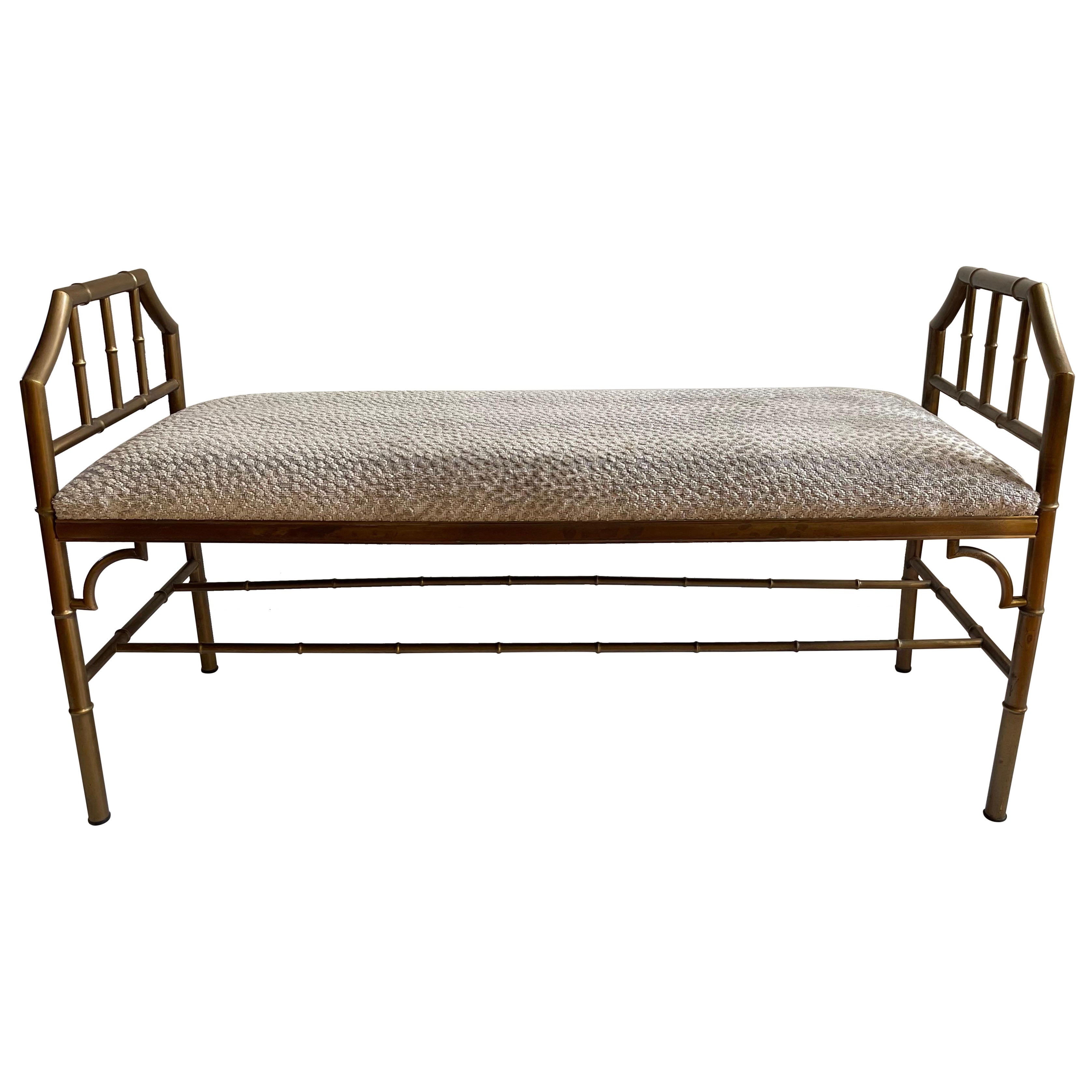 Italian Brass Faux Bamboo Bench
