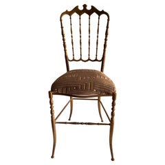 Sedia da salotto italiana in ottone di Chiavari degli anni '50