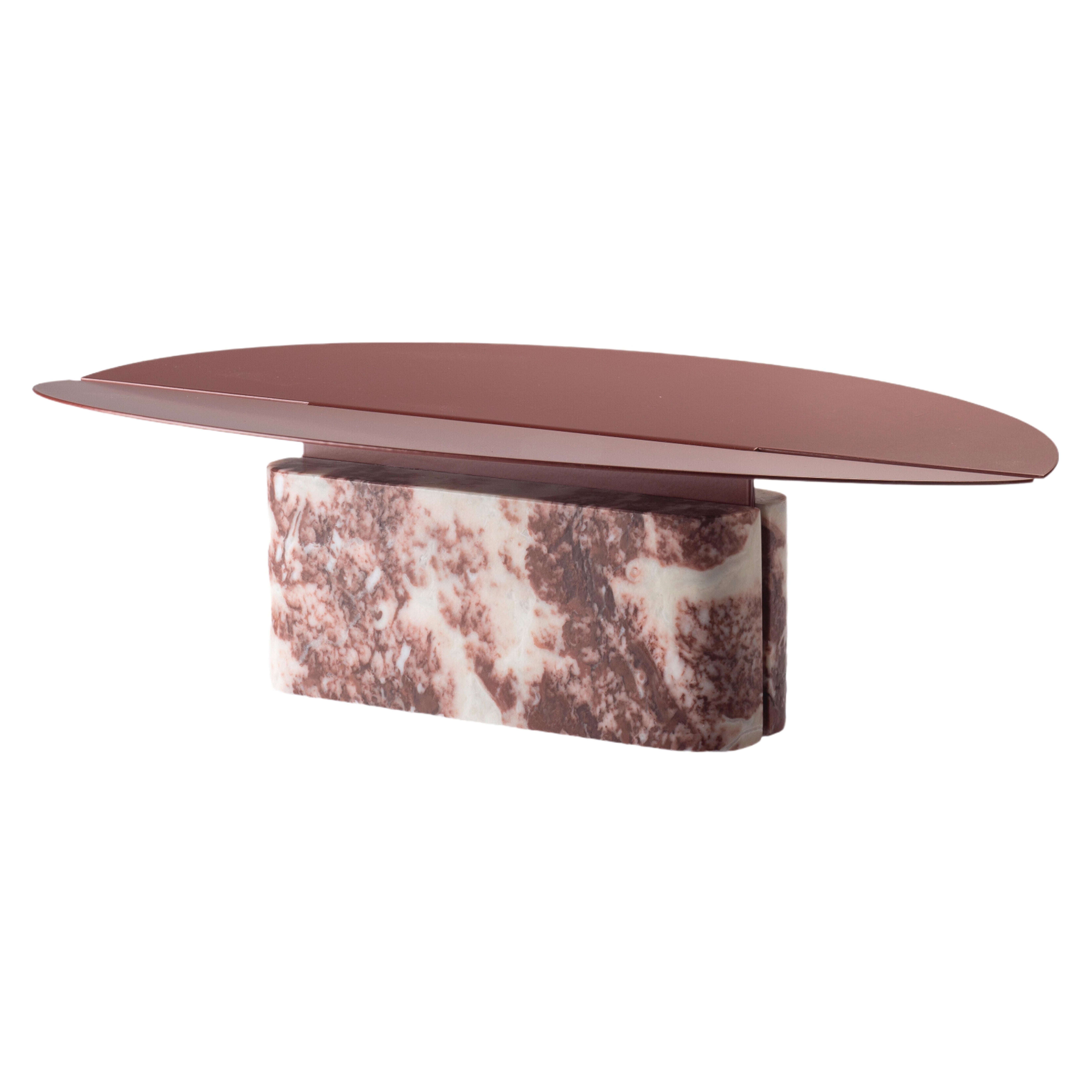centro de mesa de mármol rojo "Origen" inspirado en el cuadro de Gustave Courbet en venta