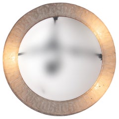 Large Pull-out Round Lucite Backlit Make-up Mirror by Hillebrand, Germany 1960's