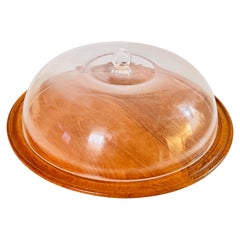 Cloche-Teller für Käse oder Obst aus Kunststoff und Holz, Serviertablett, Frankreich