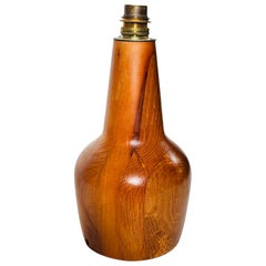 Vintage Petite Scandinavian-Style Table Lamp, Pear-Shaped Light Wood, 1960s