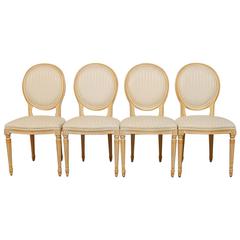 Set of Four Louis XVI Style Dining Chairs