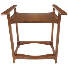 Signed and Dated Studio Crafted Teak Wood Bench Seat 9