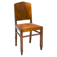 Art Deco Walnut Chair, (1939-1949), 20th Century