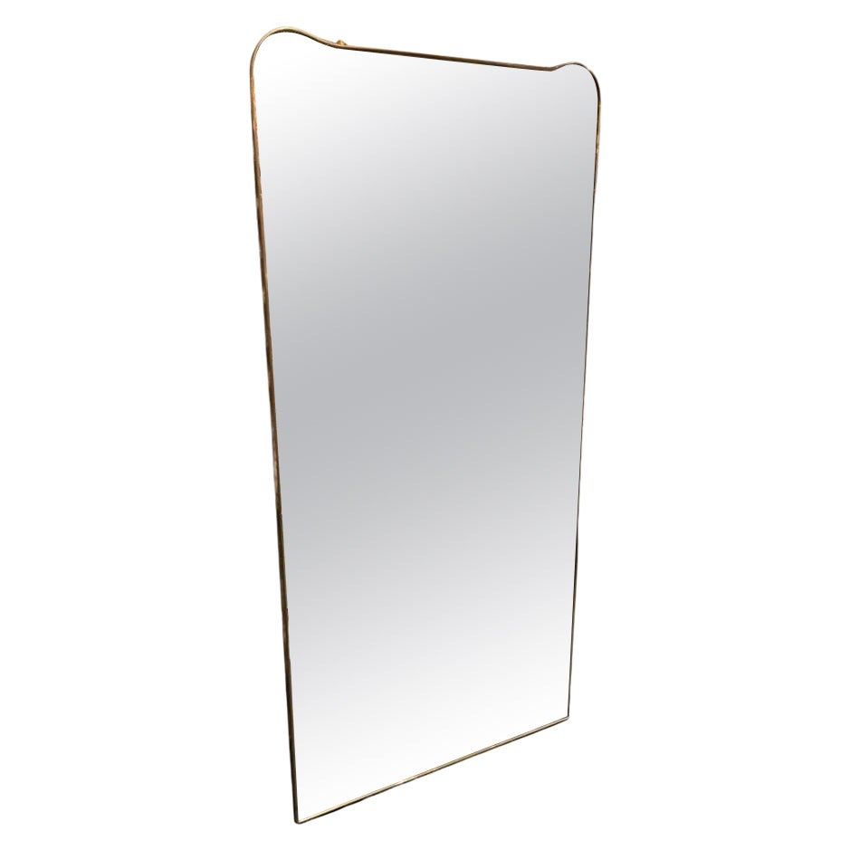 Large Brass Mirror-Italy Mid-century For Sale