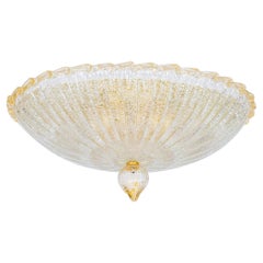 Monture encastrée italienne en verre de Murano soufflé finitions dorées 20e siècle