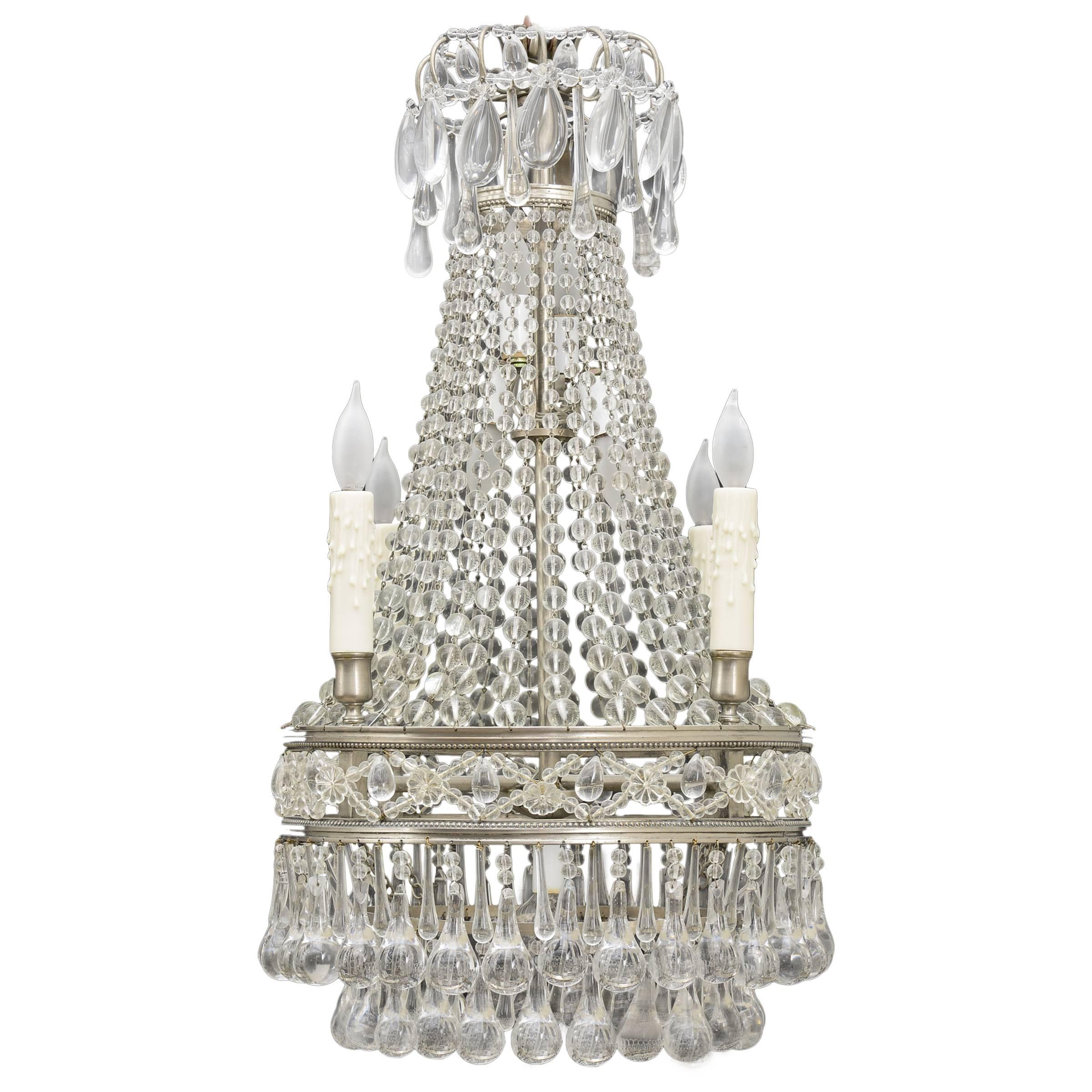 French Antique Crystal Chandelier For Sale