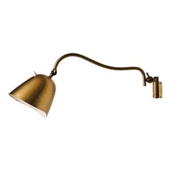Swedish designer brass wall lamp by Boréns, 1940s