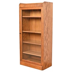 Antique Arts & Crafts Oak Bookcase Cabinet, Circa 1920s