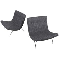Pair of Milo Baughman Scoop Chairs for Thayer Coggin