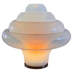 Carlo Nason LT305 'Lotus' Table Lamp for Mazzega, Opalescent Glass, 1960s Design