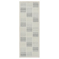 Alfombra de calle de estilo escandinavo Rug & Kilim con motivos geométricos en gris y blanco