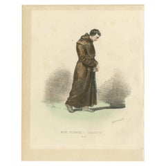 Passioniste - Lito del 1862 di un monaco passionista che incarna umiltà e semplicità