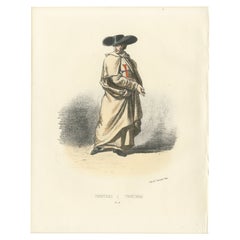 Trinitaire - Litografía de un Monje Trinitario de la Orden de la Santísima Trinidad