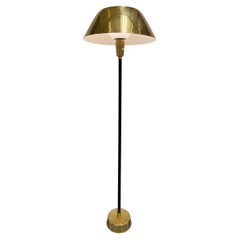 Lisa Johansson-Papé Ihanne Floor Lamp, Brass White Shade & Black Wrap Orno 1960s