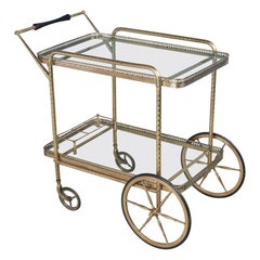 Mid Century Italian Brass Bar Cart