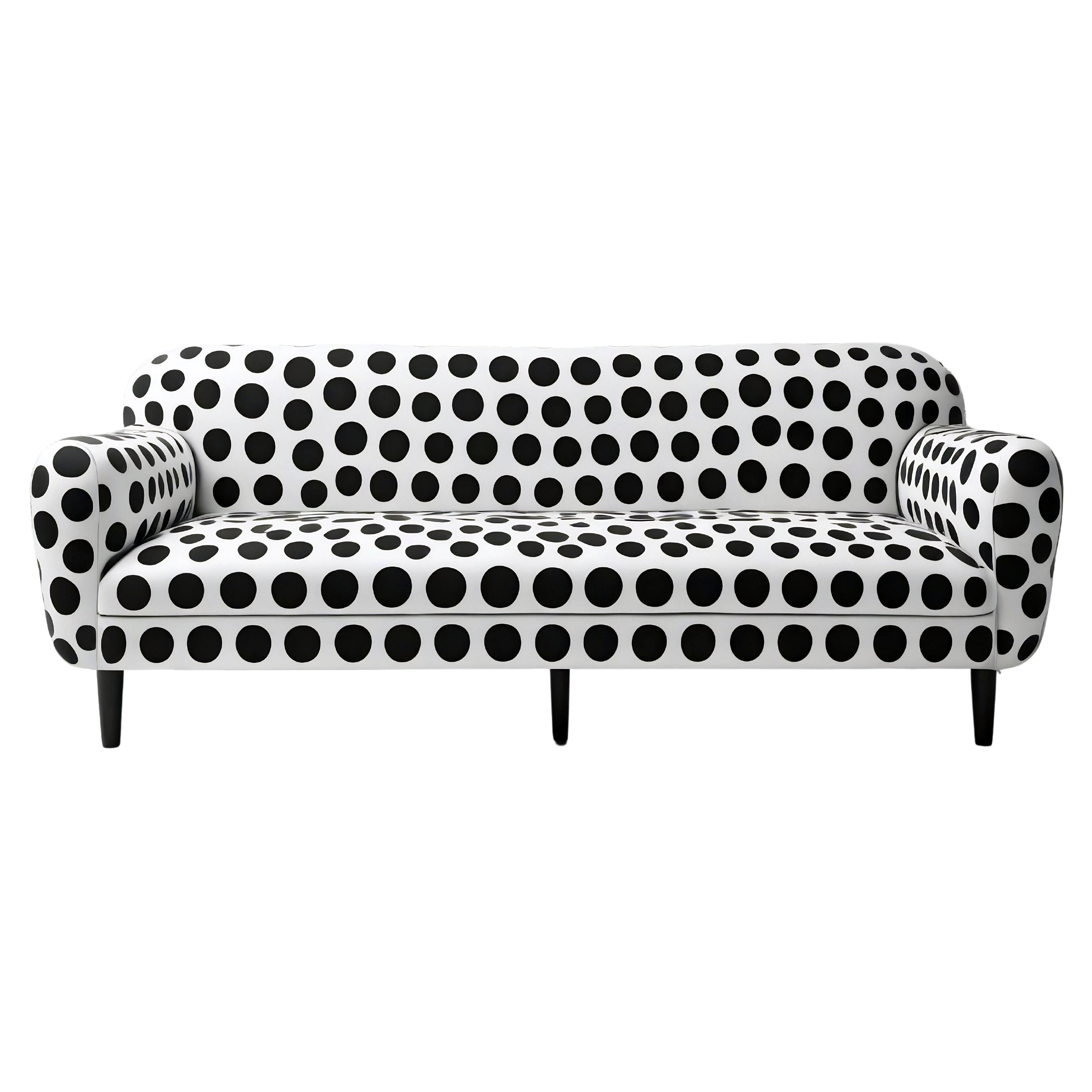 Sofá Artisanal Polkadot Negro 3 Plazas