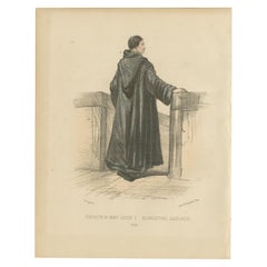 Bénédictin du Mont-Cassin -  una litografia del 1862 di un monaco di Monte Carlo
