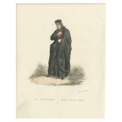 Clerc Régulier Mineur - Litografia colorata a mano del 1862 di un chierico minore regolare