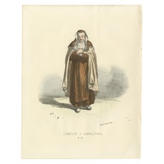 Carmélite - 1862 Hand-Colored Lithograph of a Carmelite Nun