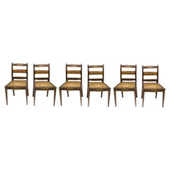 Set of 6 Baroque Chairs, Straw Seat, 20th Century