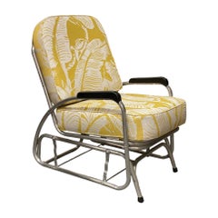 Aluminum Patio/Outdoor Sled Base Rocking Slider Armchair w/ Speed Arms