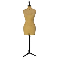 Antique Sewing Haute Couture Stockman Mannequin Wood & Fabric , French c 1950