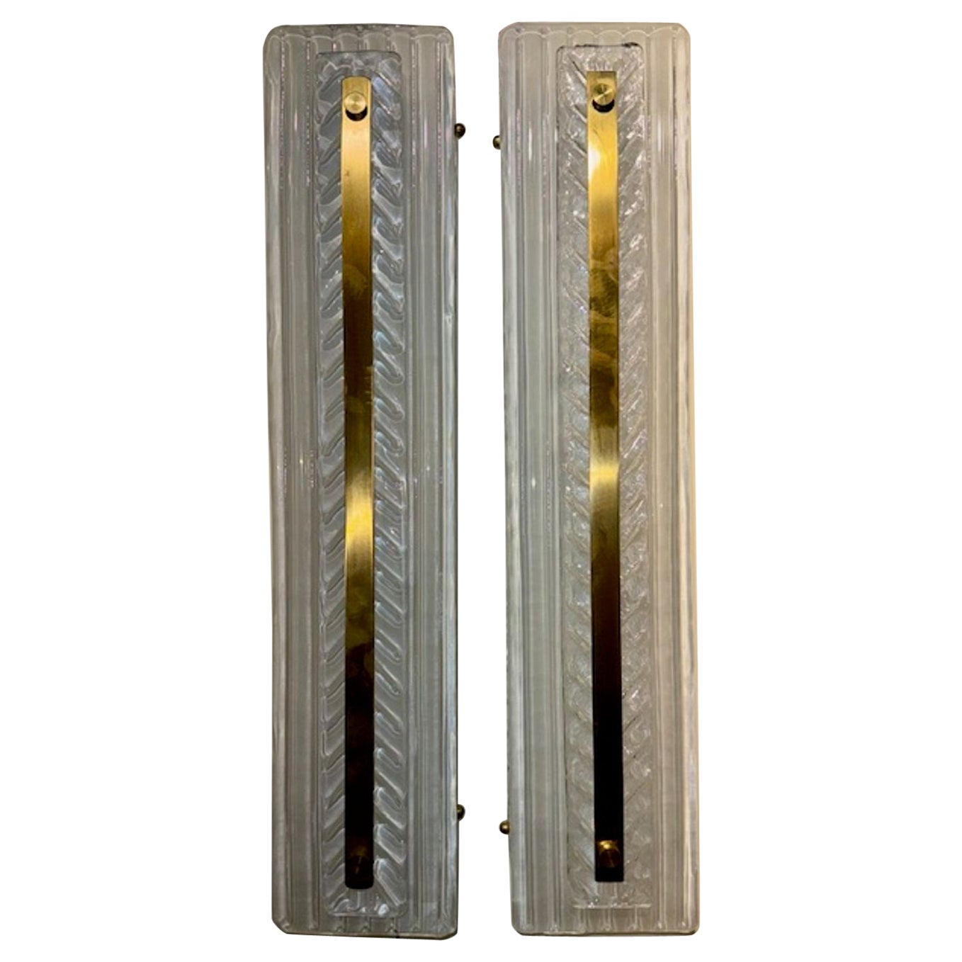 Murano Glass and Brass Sconces