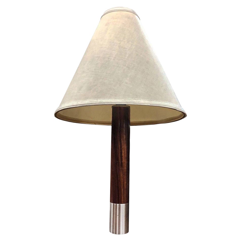 Lampada da tavolo in nichel Básica M2 di Santiago Roqueta per Santa & Cole con paralume grande