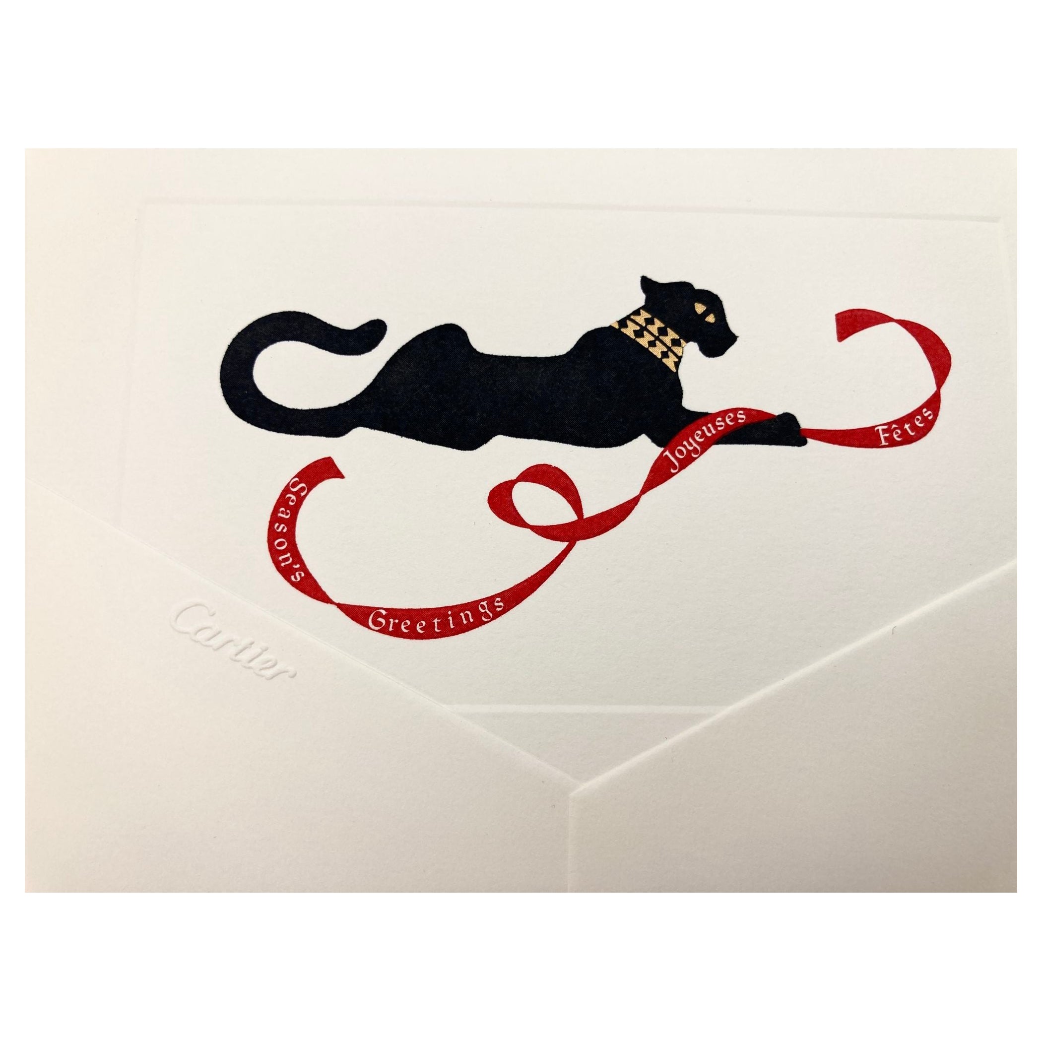 Cartier Iconic Panther Design Card and Envelope Set Luxury Season's Greetings (Cartes de vœux de luxe)