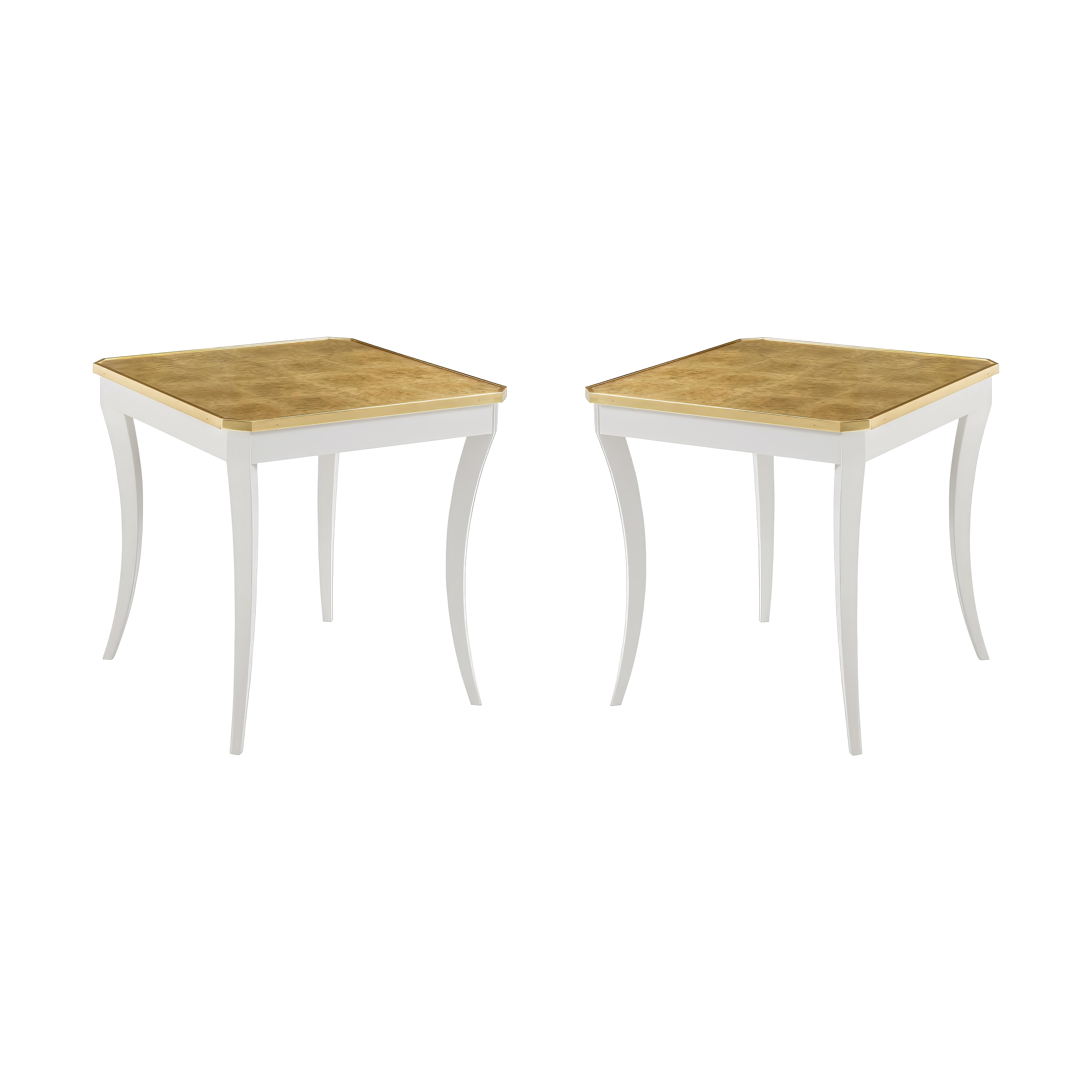 Paire de tables d'appoint françaises en or églomisé en vente
