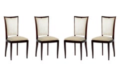 Set Of 4 Art Deco Dining Chairs, France, 20th Century, Unlined