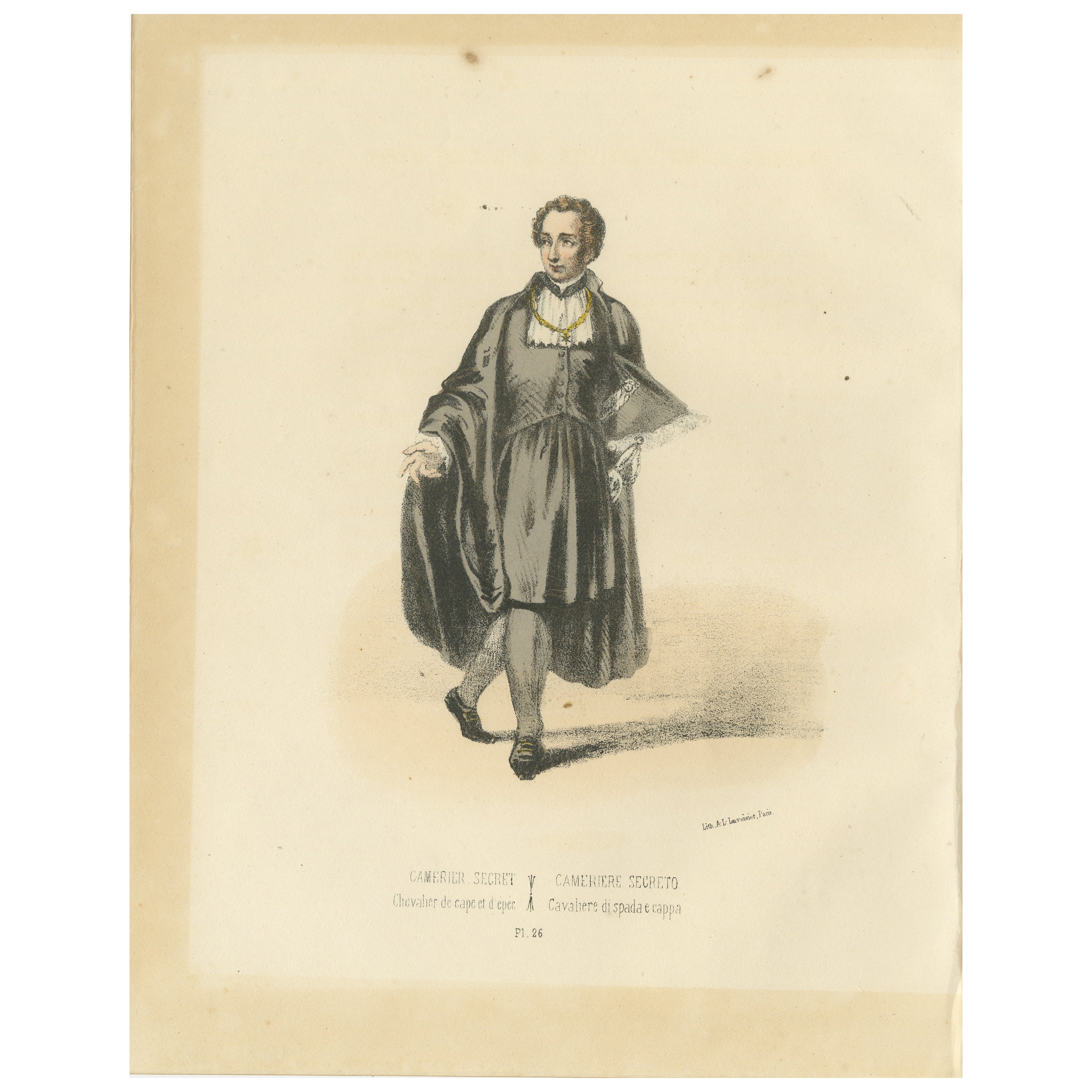 Elegance and Duty: Handkolorierter Druck des Geheimen Kammerherrn, Tafel 26, 1862