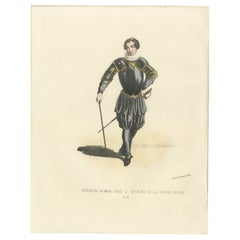 Timeless Authority: Handcolored Print of a Swiss Guard Officer, Plate 39, 1862